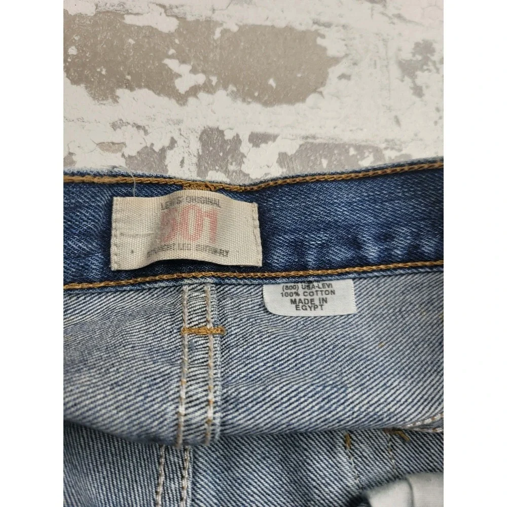 Levis 501 Jeans Mens 32x34 Blue Denim Straight Leg Button Fly Medium Wash‎